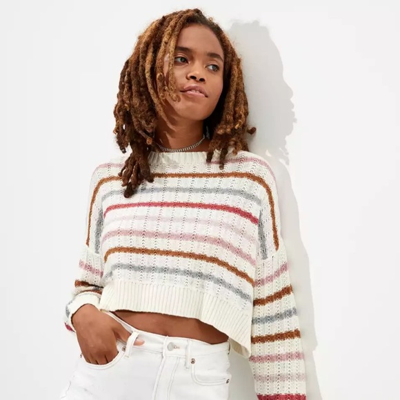 American Eagle Outfitters Sweaters - American Eagle Striped Crop Sweater